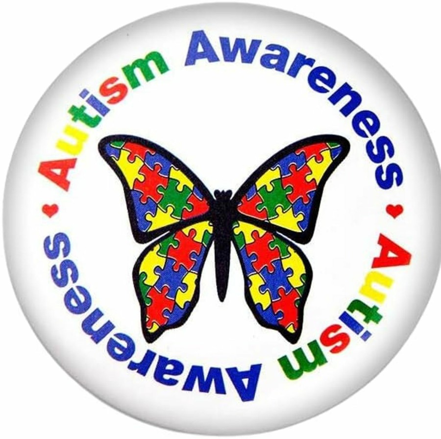 Fundraising For A Cause Fundraising For A Cause | Round Autism Awareness Butterfly Button Pins Inexpensive Pins For Autism/Asperger'S In A Bag Best