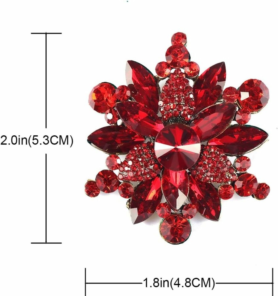 YOQUCOL Yoqucol Vintage Austrian Crystal Rhinestone Flower Shape Brooch Pin For Women Girls Online