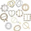 TXZWJZ Txzwjz Scarf Tie Buckle Rings For Women,12Pcs Metal Party T Shirt Pearls Rhinestone Clips,Clothes Corner Knotted Button For Women Girls Decorative Accessories Hot