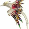 QUREZA Crystal Phoenix Bird Brooch Colorful Bird Brooches Rhinestone Animal Pin Fashion Jewelry Accessories Gifts Best