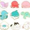 ROFARSO Cartoon Marine Life Enamel Lapel Pin Set Cute Sea Animal Brooch Pins Badge Whale/Sea Turtle/Octopus/Hippocampus/Fish For Children'S Day Gift Clothes Backpacks Badges Hats Bags Gift Clearance