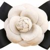 Mimimelon 80Hou Elegant Wool Camellia Flower Brooch Vintage Bow Floral Pin Clearance