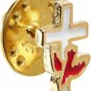 Cathedral Art Cathedral Art (Abbey & Ca Gift Red Dove On White Cross Inspirational Lapel Pin, One Size Clearance