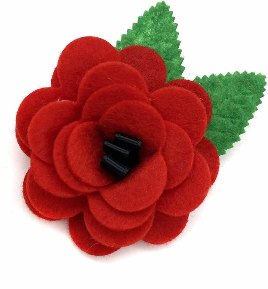 LAXPICOL Laxpicol Red Poppy Brooch Lapel Badge Pin Red Flower Brooches Veterans Memorial Day Solider Remembrance Day Gift Wholesale