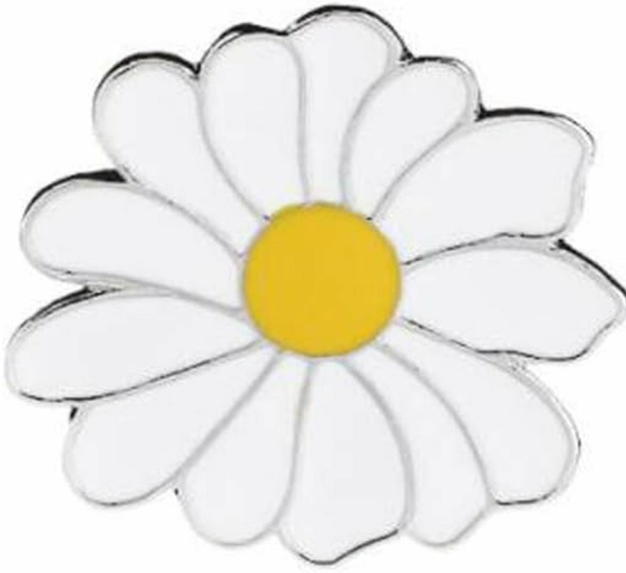 LLYANZ Cute Metal Badge White Daisy Flower Spring Enamel Lapel Pin Brooches Hot