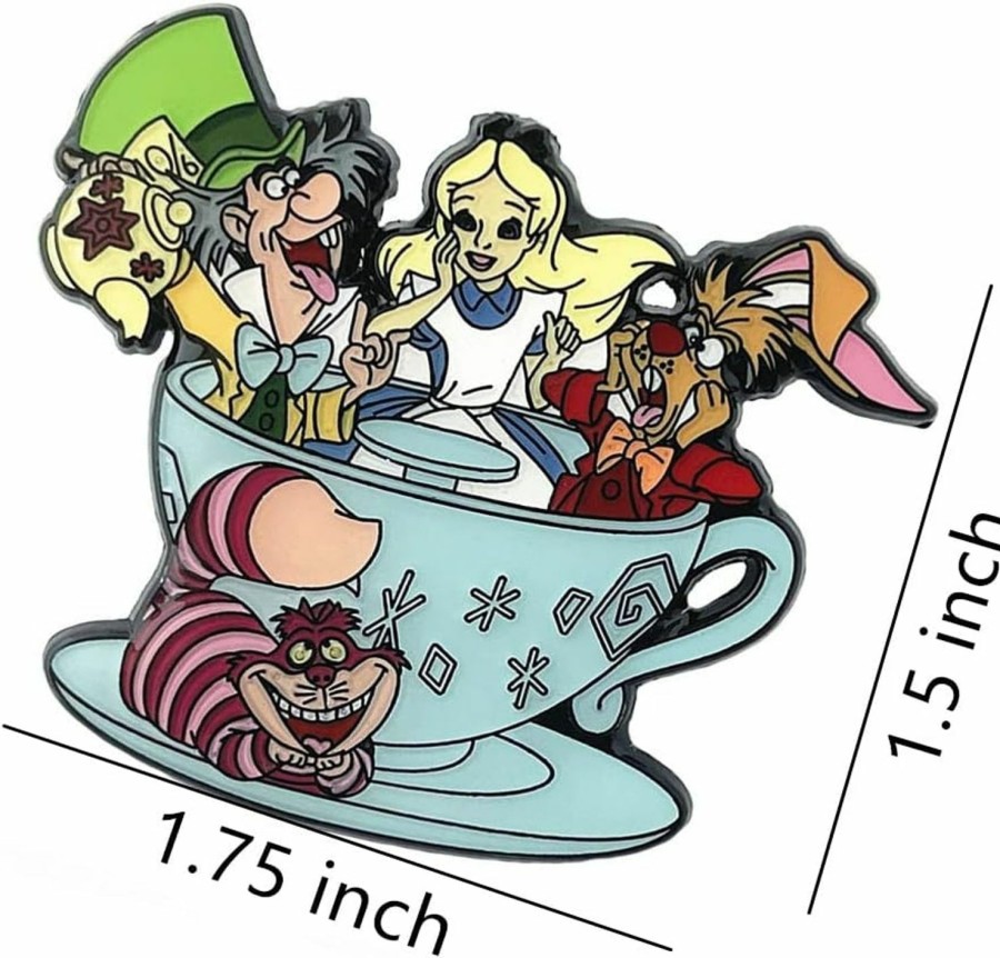 Twin Six Tv Movies Alice Wonderland Cheshire Cat Pins, Cosplay Environmental Zinc Alloy Metal Breastpin, Gifts For Women And Girls (1) Clearance