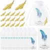 Sasylvia Sasylvia 50 Sets Feather Leaf Brooch Pin Memorial Gift Golden Feather Lapel Pin Celebration Of Life Leaf Brooches Jewelry For Women With Cards And Organza Bags For Wedding Dress Funeral Party Favors New