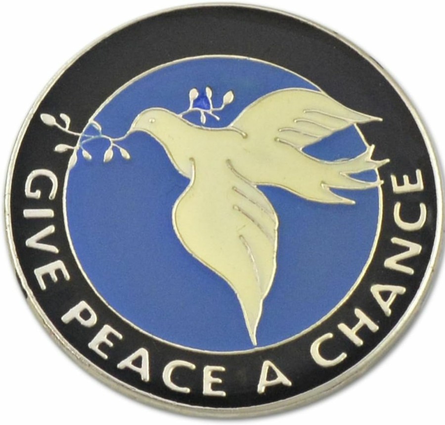 EvolveFISH Evolvefish Give Peace A Chance Dove Lapel Pin - [1\" Diameter] Online