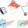 XKYDYF Animal With Knife Enamel Brooch Pin Set For Backpacks Jackets Cute Enamel Pins Anime Pins Cartoon Frog Mushroom Duck With Knife Enamel Brooch Pins For Kids Men Women Online