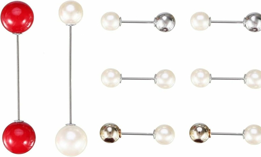 ASHMITA Ashmita 6 Pairs Faux Pearl Brooch For Women Sweater Shawl Clip All-Match Clothes Pins Best