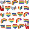 Juinte 24 Pieces Rainbow Flag Lapel Pins Lapel Rainbow Brooch Pins For Men Women Lover Clothes Bag Backpack Hat Decoration Gifts Wholesale