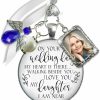 Gutsy Goodness Bouquet Photo Charm Wedding Memory Something Blue Angel - I Know You'D Be Here If Heaven Honor Love One, Silver Finish Handmade Bridal Jewelry White Glass Pendant 2 Frames Gift Message & Box For Bride Hot