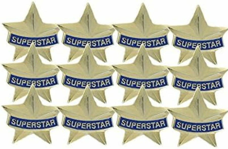 SHOP AWARDS AND GIFTS Shop Awards And Gifts Superstar Lapel Pins For Student Appreciation Employee Recognition Award School Teacher Reward Supplies, Bulk Pack Of 12, Poly Bagged, 3/4 Inch Hot