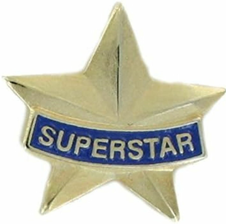 SHOP AWARDS AND GIFTS Shop Awards And Gifts Superstar Lapel Pins For Student Appreciation Employee Recognition Award School Teacher Reward Supplies, Bulk Pack Of 12, Poly Bagged, 3/4 Inch Hot