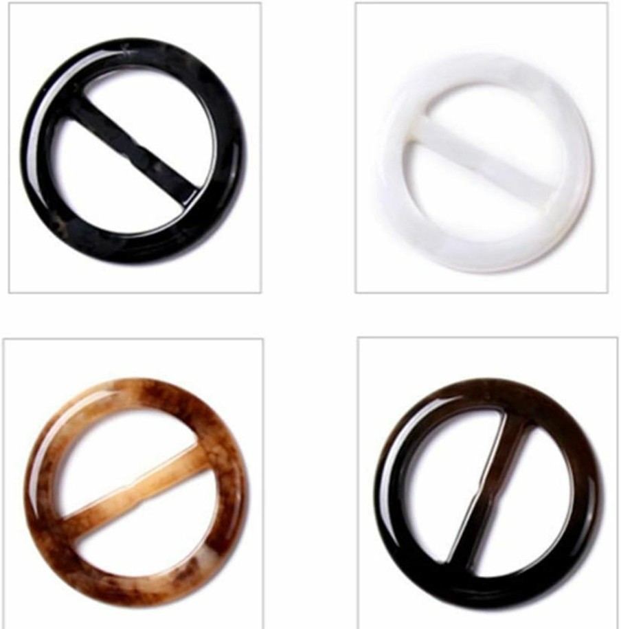 Mecctask Plastic Round Shape Fashion Scarf Clip Ring - T-Shirt Clip Scarves Buckle Clothing Ring Wrap Holder (4 Colors) Clearance