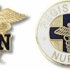 Elite Medical Instruments EMI Emi Registered Nurse Rn Caduceus And Rn Round Emblem 2 Item Pin Set Best