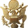 OnlyUS Us Army Officer Cap Eagle Badge Insigia Gold 1-3/4\" Lapel Hat Pin Best