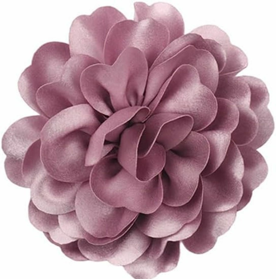 ZMANYIJEW Dainty Fabric Rose Flower Large Brooch Lapel Pins,Delicate Elegant Silk Camellia Flower Oversized Brooch Pin For Women,Camellias Flower Hair Clip And Brooch Pin 4.3In/7.5In New