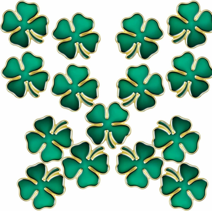 Kenning 15 Pieces St. Patrick'S Day Enamel Lapel Pin Green Four Leaf Clover Lapel Pin Irish Four Leaf Clover Enamel Pin Lucky Ireland Heritage Women'S Brooches Gifts Accessories Online