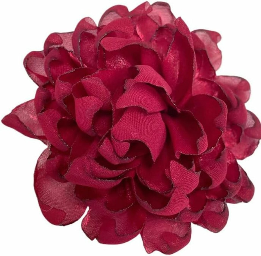 NewZenro Dainty Camellia Flower Large Brooch Lapel Pins Delicate Elegant Handmade Fabric Flower Brooches Pin Classic For Wedding Party Dance Banquet For Women Men Dress Suit Ceremony Clothes Accessories Jewelry Gifts 100Mm Best