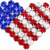 Rosemarie & Jubalee Rosemarie & Jubalee Women'S Usa Patriotic American Flag Crystal Rhinestone Heart Brooch Lapel Pin, 1.5\" New