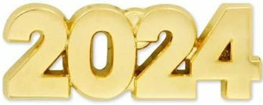 PinMart Pinmart 2024 Graduation Anniversary Gold Year Enamel Lapel Pin Online