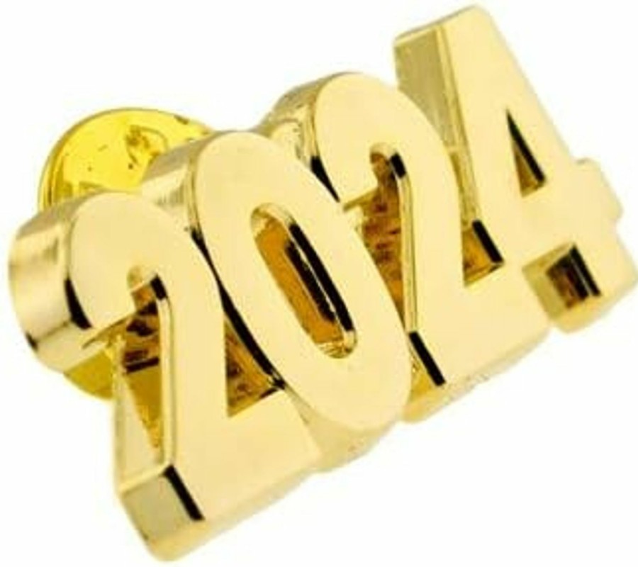 PinMart Pinmart 2024 Graduation Anniversary Gold Year Enamel Lapel Pin Online