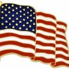 PinMart Pinmart American Flag Lapel Pin Made In The Usa - Gold Or Nickel Plated Enamel Pin Patriotic Rectangular Or Waving United States Country Pin For Coats, Suit Jackets And Lanyards Online