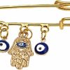 Hebelee Evil Eye Palm Safety Pins Brooch Pin For Women Girl Fashion Enamel Lapel Pins Cute Dress Accessories Birthday Christmas Jewelry Dainty Gift Wholesale