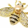 Honbay Honbay Fashion Vintage Gold Tone Honey Bee Brooch With Rhinestones And Pearl Best