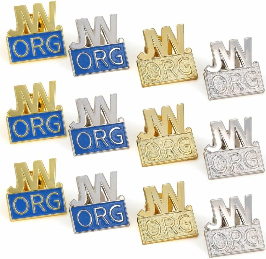 TONOS 12 Pack Jw.Org Pin Made By Solid Metal Toned Into Gold Or Silver Great Jw.Org Presents For Jehovah'S Witnesses Clearance