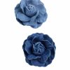 BBTDIN Denim Flower Brooch Blue Denim Flower Hair Clips Blue Jeans Flower Hair Pins Bw21 (Dark Blue) Wholesale