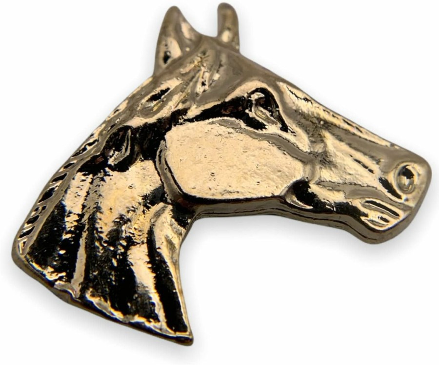 STOCKPINS Stockpins Horse Head Lapel Pin Gold Western Equestrian Pin, Perfect For Cowboy Or Jockey, Backpack Pins And Costume Accessory, Texas Pin, Vest Pin Hot