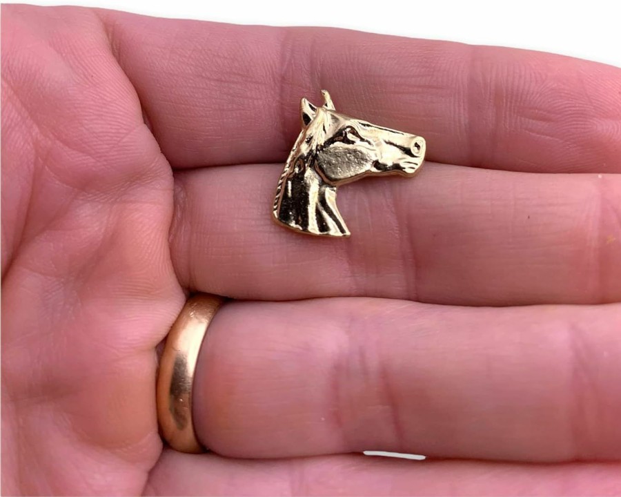 STOCKPINS Stockpins Horse Head Lapel Pin Gold Western Equestrian Pin, Perfect For Cowboy Or Jockey, Backpack Pins And Costume Accessory, Texas Pin, Vest Pin Hot