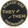 wydmire They Them Pronoun Brooch Button Non-Binary Badge Enamel Lapel Pin - Nb Pride Genderqueer Gender Identity Pin Online