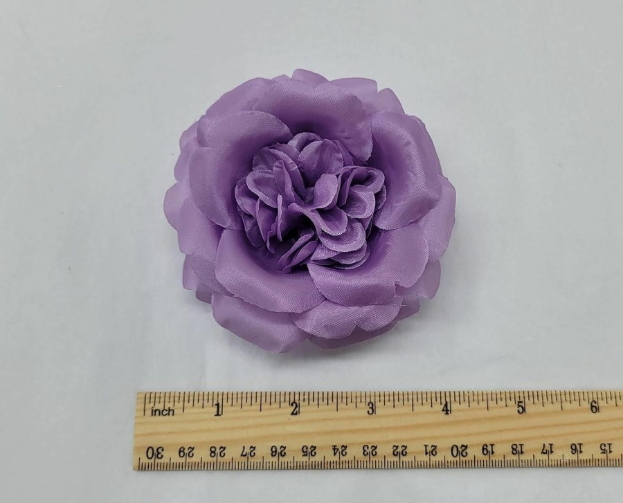 M&S Schmalberg M&S Schmalberg Blooming Rose Fabric Flower Clip/Brooch - Handcrafted American Made 4-Inch Rose Floral Accessory Decoration For Weddings, Events, Everyday For Dress, Blouse, Lapel, Costumes And Dress Up Wholesale