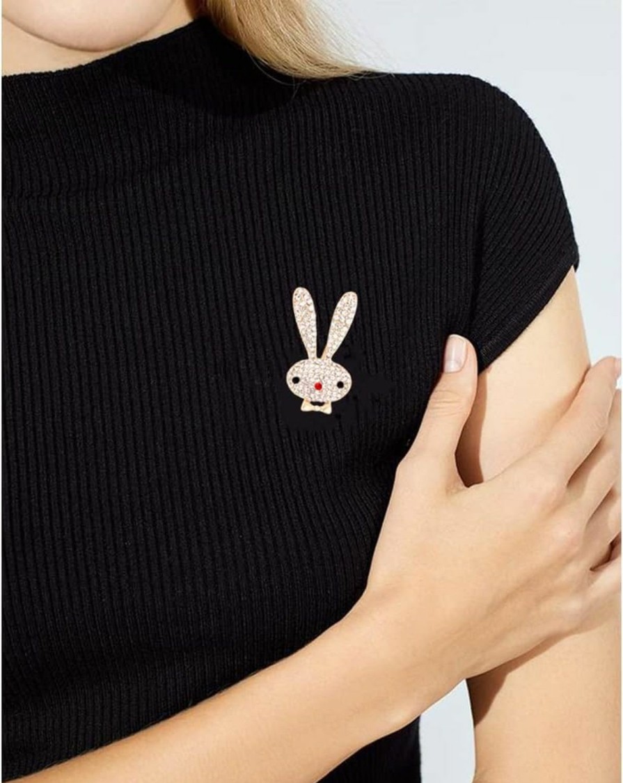 Dtja Twinkle Rhinestone Rabbit Animal Brooch Pin For Women Girls Teens Gold Plated Pave Crystal Bowknot Bunny Pet Brooches Lapel Pins Cute Dress Accessories Birthday Easter Holiday Jewelry Gift For Daughter Friend Online