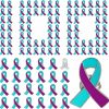 Generic 100 Pieces Purple & Teal Ribbon Pins Suicide Prevention Awareness Brooch Domestic Violence Sexual Assault Awareness Enamel Lapel Pins Clearance