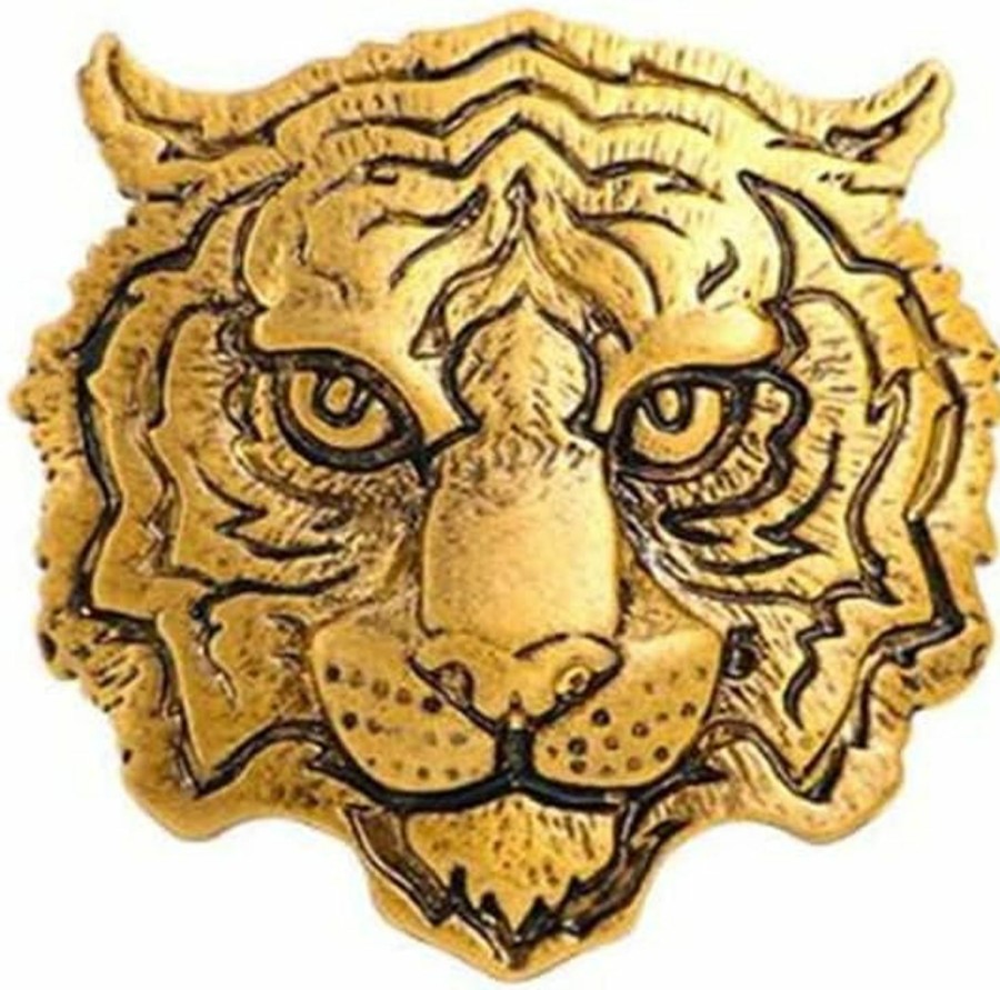 ulricar Ulricar Retro Tiger Face Head Brooch Pin Metal Animal Brooches Men'S Suit Shirt Badge Lapel Pins For Women Fashion Jewelry Accessories New