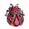 JUNYY Junyy Vintage Beetle Insect Brooches Cute Crystal Rhinestone Small Animal Brooch Pins Diy Decoration(Silver Red) Hot