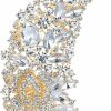 EVER FAITH Ever Faith 5 Inch Bridal Silver-Tone Flower Bouquet Brooch Austrian Crystal Wholesale