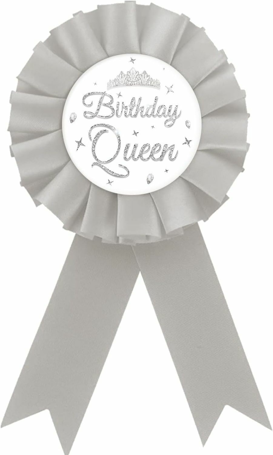 ROSTYAKZ Birthday Queen Tinplate Badge Pin, Silver Glitter Crown Happy Birthday Button Pin, Diamond Birthday Silver Rosette Badge Pin For Girl Women, Brooch Buttons For Girl'S Birthday Party Online