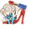 37YIMU Lip Stick And High Heel Brooch For Women'S Fashion Crystal Brooch Pin New