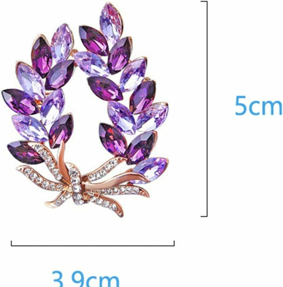 GUMEGE Purple Crystal Bauhinia Brooch Rhinestones Flower Brooches For Women Plant Lapel Pin Suit Dress Scarf Accessories Wedding Gift Jewelry Online