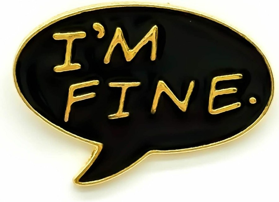 SKYFENGCN I'M Fine Pin - Fun Series - Enamel Lapel Pin - Plated Badge For Clothing, Bags, And Lanyards Clearance