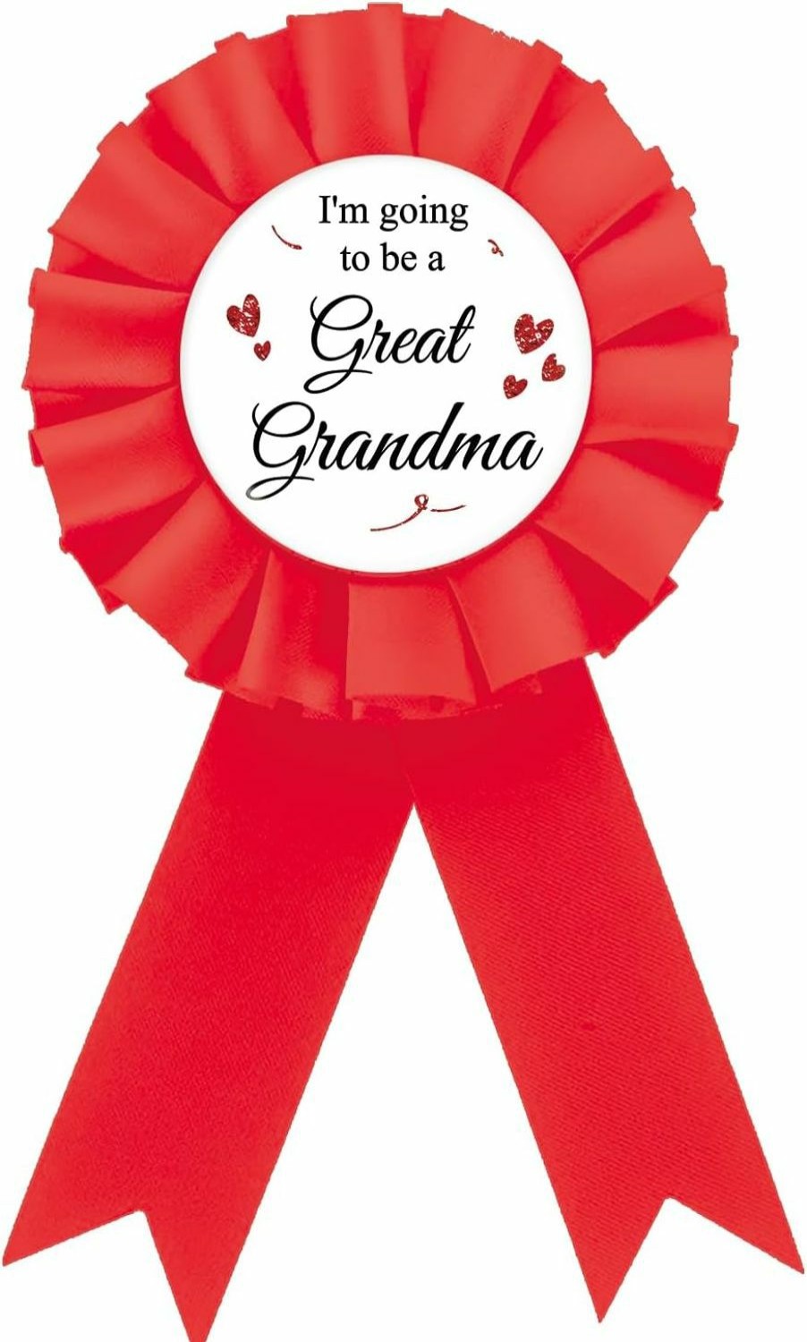 ROSTYAKZ Grandma To Be Tinplate Badge Pin, Red Rosette Gender Reveal Button Pin, Gold Glitter Baby Shower Badge Pin For Grandparents, Brooch Buttons For Newborn Baby/Welcome Baby Party To Wear Best