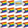 MIDLE 6/20/50/100/200Pcs Progress Pride Lapel Pins Bulk- Lgbt Transgender Rainbow Lesbian Biual Gay Progressive Pin Brooch Badge For Men Women Clothes Bags Hats Wholesale