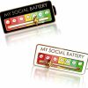 XKCWXY 2Pcs Social Battery Pin Collection - 7 Days Of Fun And Creative Enamel Mood Brooches For Self-Expression And Fashionable Style(White+Black) Clearance