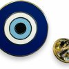 PAC Supplies Global Evil Eye Pin Badge For Men And Women, Stainless Steel, Blue/White Clearance