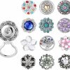 MJartoria Mjartoria Interchangeable Snap Buttons Centerpiece Rhinestone Eye Glass Holding Brooch (12Pcs Blue-Rhinestone) Clearance